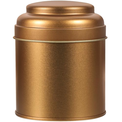Toyvian Barattolo Ermetico in Latta per Tè Sfuso, Contenitore Portatile Doppio Coperchio Sigillante, Barattolo in Metallo Piccolo 75x90mm per Conservazione Alimenti Secchi e Caffè,