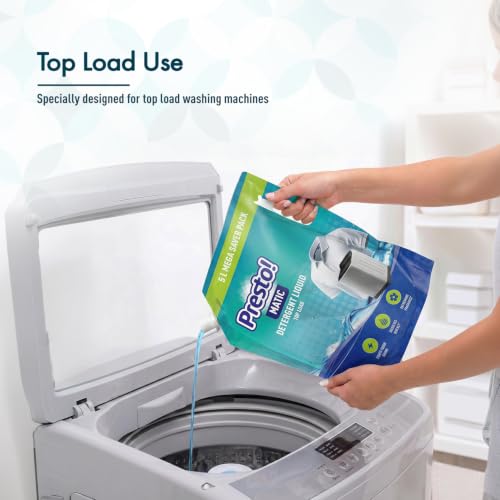 Image of Amazon Brand - Presto! Matic Top Load Liquid Detergent Refill Pack 5L | Floral Scent | Intense Cleaning for Top Load Washing Machines