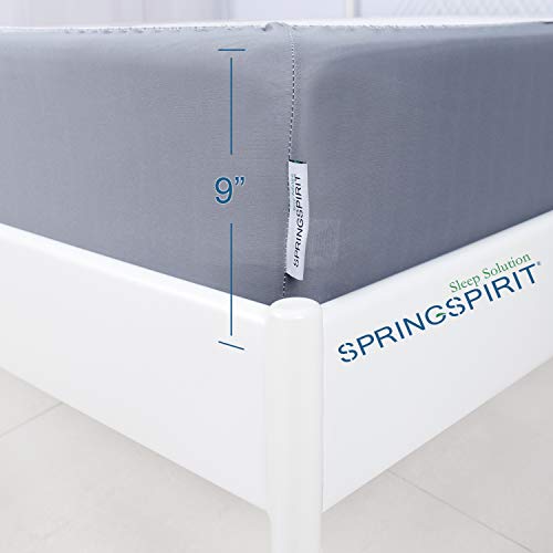 Box Spring Cover King Size, Alternates for Bed Skirt, Smooth and Elastic Woven Material Wrap Around 4 Sides of The Box Spring, Wrinkle & Fading Resistant, Washable, Dustproof, Grey