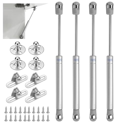 Lot de 4 Vérin pour Meuble de Cuisine,120N/12KG Vérin à Gaz à Piston Hydraulique,Verin de Placard Cuisine,Verin a Gaz,Verin Meuble,Ressort Amortisseurs à Gaz,Verin...