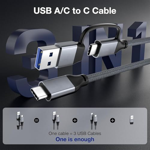 Image of 20Gbps USB C 3.2 Cable 1 ft / 0.3m, 8K Video & 240W Charging, USB C Display with PD 3.1 Compatible with Thunderbolt 4, MacBook, XPS, Surface Pro