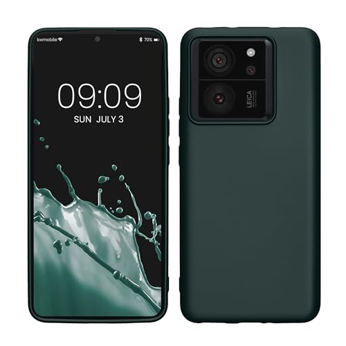 kwmobile Handyhülle für Xiaomi 13T / 13T Pro Hülle - Silikon Case metallisch schimmernd - Schutzhülle Cover - Metallic Petrol