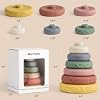 Mini Tudou 6 Pcs Stacking & Nesting Circle Toy 4.7,Soft Building Rings Stacker & Teethers,Squeeze Play with Early Educational Learning Stacking Tower, Toy for 6+ Months Boys&Girls