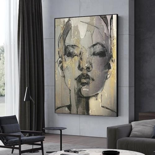 Affiches sur toile avec visage noir KEBIA 40x60 cm art mural salon
