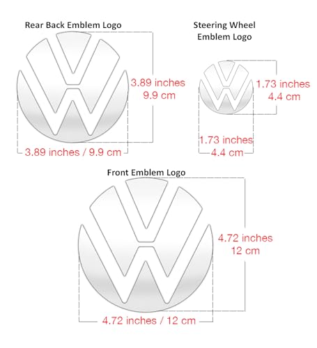 Image of IPG Decal Made for VW 2021 Passat Polo Tiguan Golf Rear /Front Emblem Logo Decals Stickers Set (4 Units) (Gloss White)