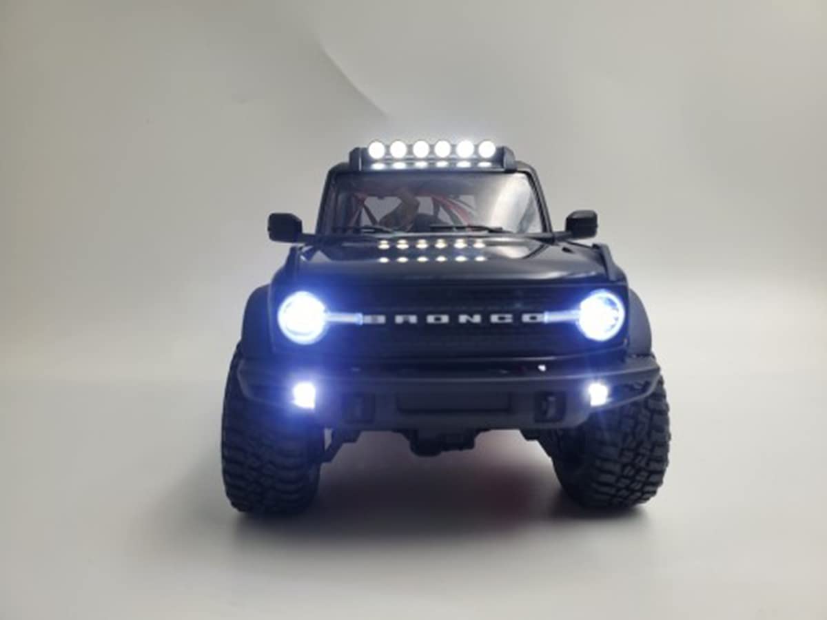 Barre Lumière LED 8 Projecteurs INJORA Toit Nylon Pour TRX4M Bronco 1/18 RC Crawler