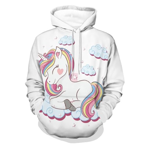 Hoodie licorne manches longues pull chaud et confortable taille S