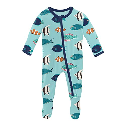 Image of KicKee Baby & Toddler Zip Footie – Ultra-Soft Bamboo Viscose Pajamas with Flip Paws and Grippy Feet
