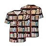 Books Print Men's Baseball Jersey Team Casual T Shirts Short Sleeve White #3