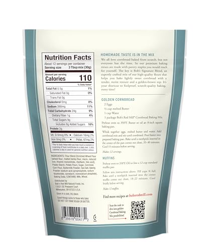 Bob's Red Mill Signature Cornbread Baking Mix, 368g - Simple Clean Ingredient...