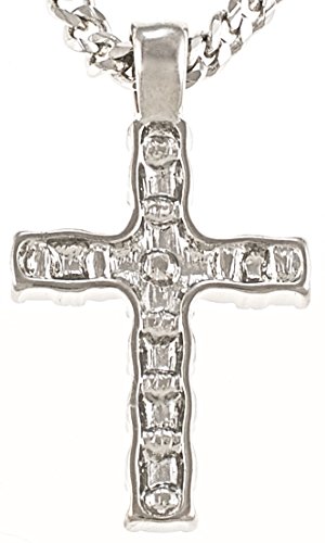 GWOOD Cross Small Pendant with Crystal Rhinestones on 24 Inch Long Necklace4