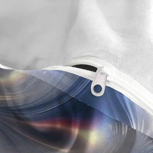 Ensemble d'impression 3D bleu argenté parure de lit 100% coton 200x200 - 5