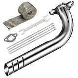XIKOBY Upgrade Header Exhaust Pipe Kit for Predator 212cc 196cc Coleman Mini Bike CT200U BT200X B200R KT196 Go Kart 6.5HP GX160 GX200 Clone Engine Baja Warrior MB165 Massimo MB200 Performance Parts