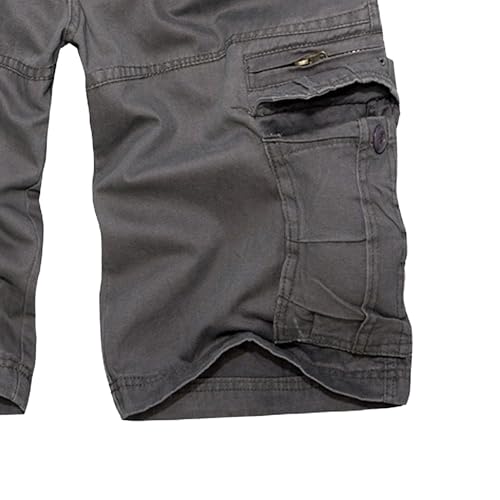 Shorts casuales de algodón para hombre con múltiples bolsillos miniatura 5