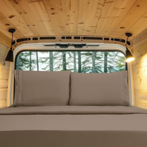 Elegant Comfort Luxury 1500 Premium Hotel Quality Microfiber 4-Piece Sheet Set - Wrinkle Resistant, All Around Elastic Fitted Sheet, Deep Pocket up to 16", RV Short Queen, Taupe