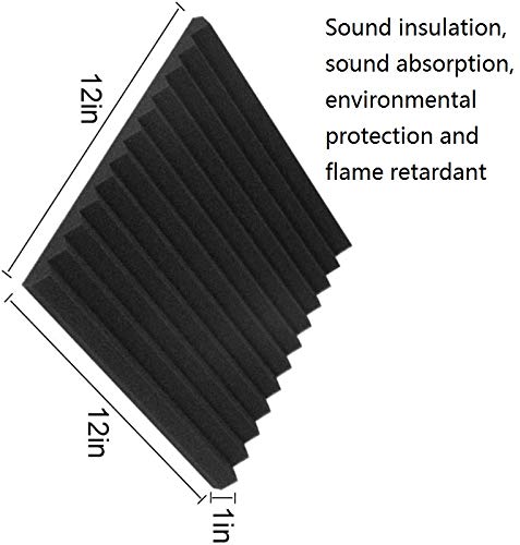 Ydhtdlhc 52 Pack Acoustic Panels Studio Foam 12"X12" X1" Sound Proof Foam Panels Noise Cancelling Foam Wedges For Church, Anchor Room, Singing Room, Home Theater (Black/Red) #TOP7