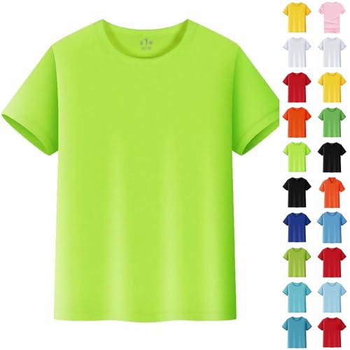 Générique T-Shirts Enfants Garçons Filles Manches Courtes Couleur Unie Décontracté Hauts pour Enfants Vêtements S Bébé Garçon Chemise, 05-Army Green
