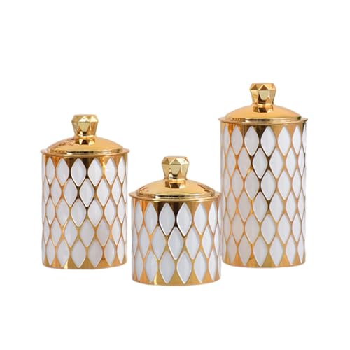 NonMiFyR 3 Tarros de Cristal para Alimentos con Tapa. Tarro para Dulces, Té, Secos, Pasta, Caramelos, Granos de Café. Ideal para, Ribete Blanco, Individual