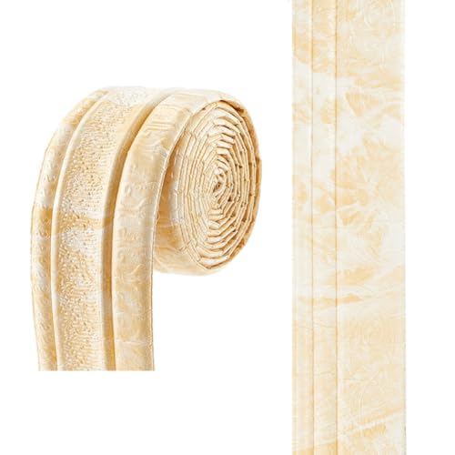 Image of GORGECRAFT 90.55x3.11 Inch 3D Wall Edging Self Adhesive Foam Molding Peel Stick Wallpaper Border Trim Flexible Decorative Lines Trim for Countertops Mirror Wall Ceiling DIY Decor (Navajo White)