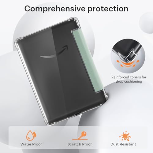 Image of CoBak Case for 6 inch Kindle 11th Gen (2024 and 2022 Release) - Ultra Slim Transparent Clear TPU Back Shell Protective Cover with Auto Wake /Sleep for Kindle 11th Generation 2024 Release, Sage