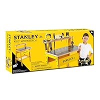 Stanley Jr. WB002-SY Children's Workbench - Let Your Child Play and Learn at the Same Time - Made of Solid and Durable Wood - from 5 Years, Yellow Black