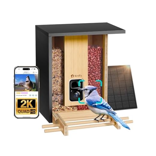 NETVUE Birdfy® AI Smart Bird Feeder with Camera Solar Powered, Permanent AI Identify 6000+ Bird Species & Motion Detection, Renewable Upgraded Bamboo Wood Bird Feeder Camera, Ideal Gift