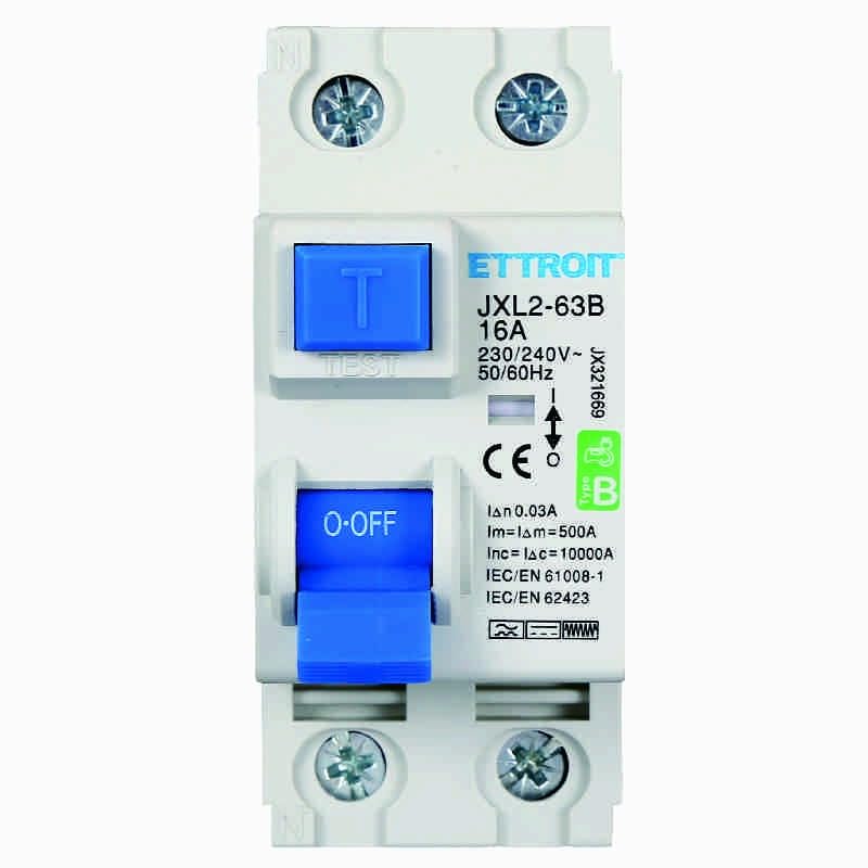 Interruttore Differenziale Puro Magnetotermico 2P 16A 30mA CURVA B 6KA AC/DC 220V 30mA CURVA B per Guida DIN - 2 Moduli DIN - Protezione Circuiti e Sicurezza Impianti