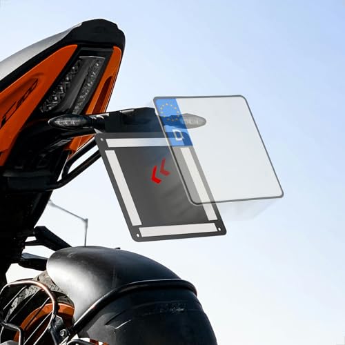 evermotor Uchwyt tablicy rejestracyjnej motocykla, 180 x 200 mm, 3 mm, aluminiowy uchwyt tablicy rejestracyjnej, tył ze stopu aluminium