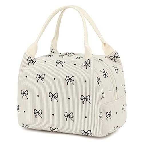 EDLMKM Lunch Bags for Women, Chic Butterfly Bow Insulated Lunch Bag for Girls, Reusable Women's Insulated Cooler Lunchbag, for Work School Picnic Travel Beach Gifts