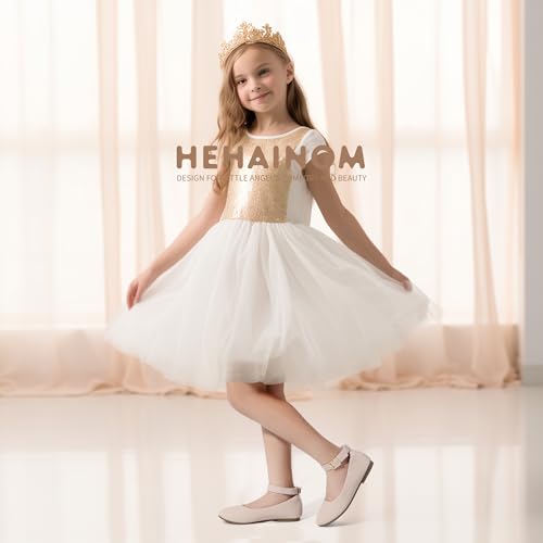Hehainom Girls Dress Shoes Wedding Party School Ankle Strap Ballet Flats Shoes Little Big Kids Flower Girl Shoes2