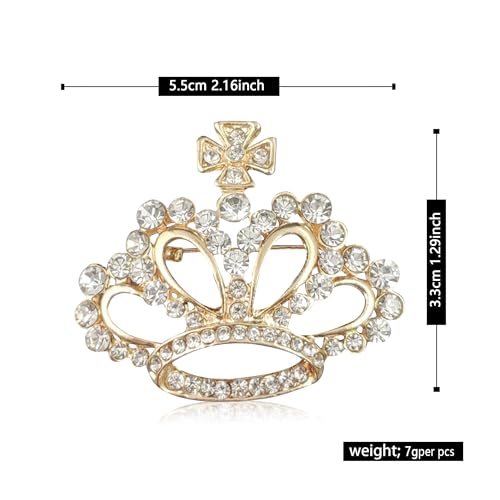 Image of GBAHFY Crystal Rhinestone Princess Queen Crown Brooch Pin for Women - Tiara for Wedding Party Banquet Birthday