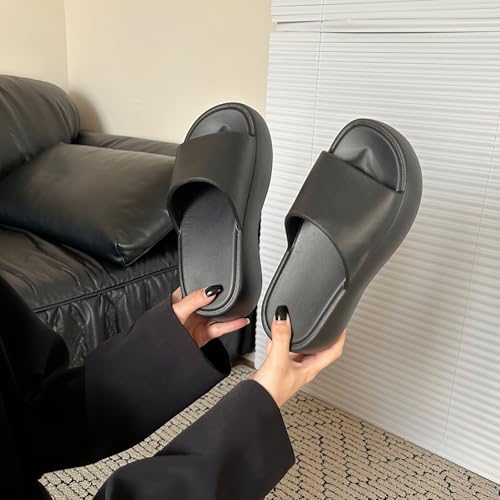 Image of Platform Slides for Women, Platform Sandals Women Comfortable, Cute Flatform Beach Sandals, Slip on Summer Cloud Vacation Shoes for 2025
