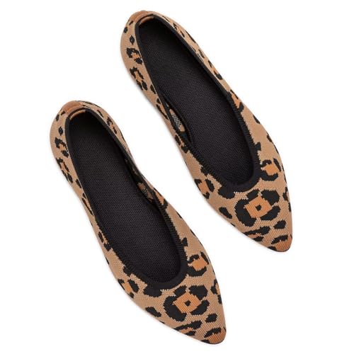 Image of Frank Mully Womens Pointed Toe Flats Knit Dress Shoes Comfort Women Shoes Softable