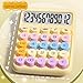 Bloepum Mechanical Calculator Large LCD Display Big Round Button Cute Candy Colored Calculator Suitable for School White