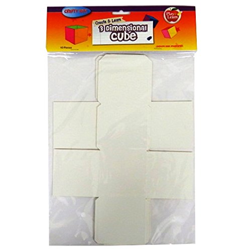 Crafty Bitz Children's Educational Card Shapes - 3 Dimensional Cubes - Pack Of 10