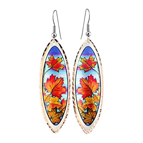 Pendientes de arce de cobre con hojas de colores Cover