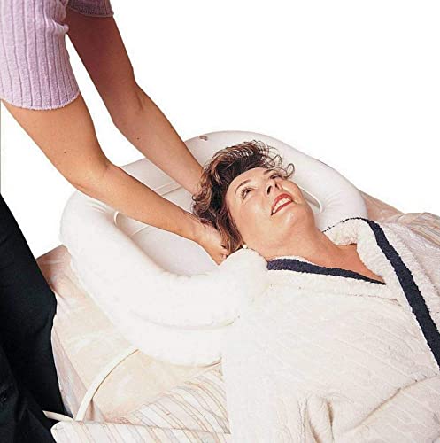 Inflatable Shampoo Basin For Bedside, Shampoo Tub For Locs, Portable Shampoo Bowl For Elderly, Disabled, Pregnant, Injured, Bedridden, Handicapped, Hair Washing Tray For Sink At Home (White) #TOP3