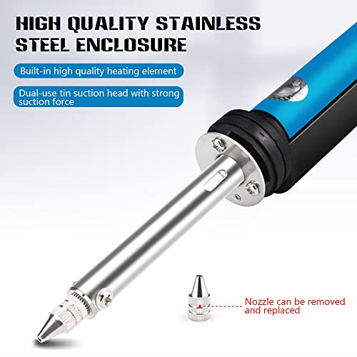 Handskit Electric Desoldering Pump Desoldering Iron Solder Sucker With Shorter Charging Handle And Desoldering Suction Nozzles For Through Hole Desoldering Repairing thumb #3