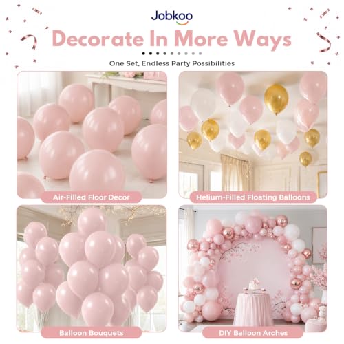 Image of Jobkoo Dusty Pink Balloons, 12 Inch 50 Pcs Boho Blush Pink Latex Balloon
