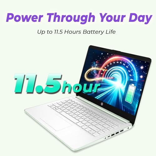 Image of HP Ultrabook Laptop with Copilot AI • Intel 4-Core N150 CPU • Microsoft Office 365 Included • 4GB RAM • 128GB SSD + 1TB Cloud Storage • Windows 11 • Thin & Portable • Willow Green