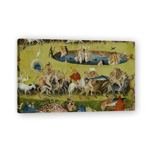 Toile Le Jardin des Délices Bosch 30x48cm pour réveiller un mur de salon blanc