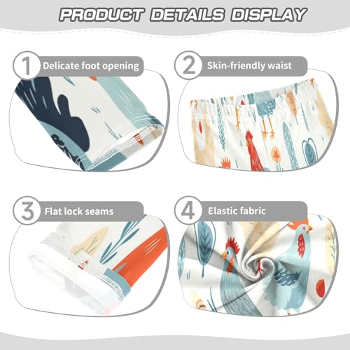 Bolaz Toddler Girls Leggings Printed Yoga Pants Leggings Blue Orange Chicken for Kids3