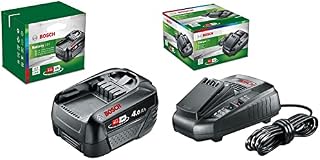Bosch Home and Garden Battery Pack PBA 18V (battery 4.0 Ah W-C, 18 Volt System, in carton packaging) & Charger AL 1830 CV (18 Volt System, in carton packaging)