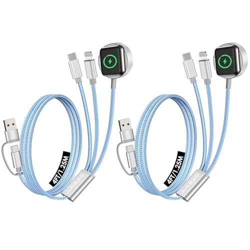 Image of 2Pack Travel Essentials,Multi Charging Cable for Apple Watch Charger Blue