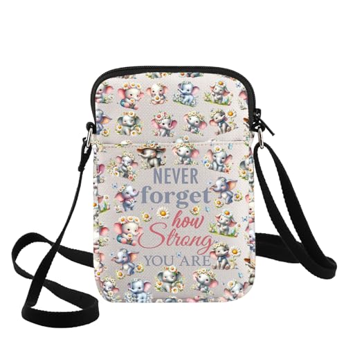 G2TUP Elephant Crossbody Bag Elephant Lovers Gift Never Forget How Strong You Are Elephant Shoulder Bag Elephant Merch