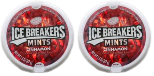 Image of Ice Breakers Sugarfree Mints Cinnamon, 42 Gm (Pack of 2)
