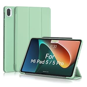 MuyDoux Case for Xiaomi Mi Pad 5/5 Pro 11 Inch, Smooth Front Cover, Soft Back, Auto Sleep/Wake, Ultra Thin Lightweight Protective Case (Green)
