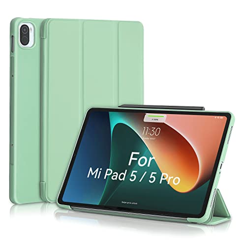 MuyDoux Hülle für Xiaomi Mi Pad 5/5 Pro 11 Zoll 2021, glatter Vorderdeckel & weiche Rückseite, Auto Schlaf/Wach, Ultra Dünn Leichte Schutzhülle für Xiaomi Mi Pad 5 / Mi Pad 5 Pro 5G (Grün)