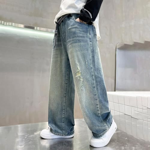 Boys Jeans Kids Vintage Y2k Fashion Baggy Denim Pants Soft Comfy Tween Hip Hop Streetwear Relaxed Fit Jeans 5-15 Year2