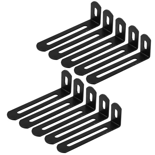 Murtenze Stainless Steel Right Angle Brackets, Black, 73×25×15mm
